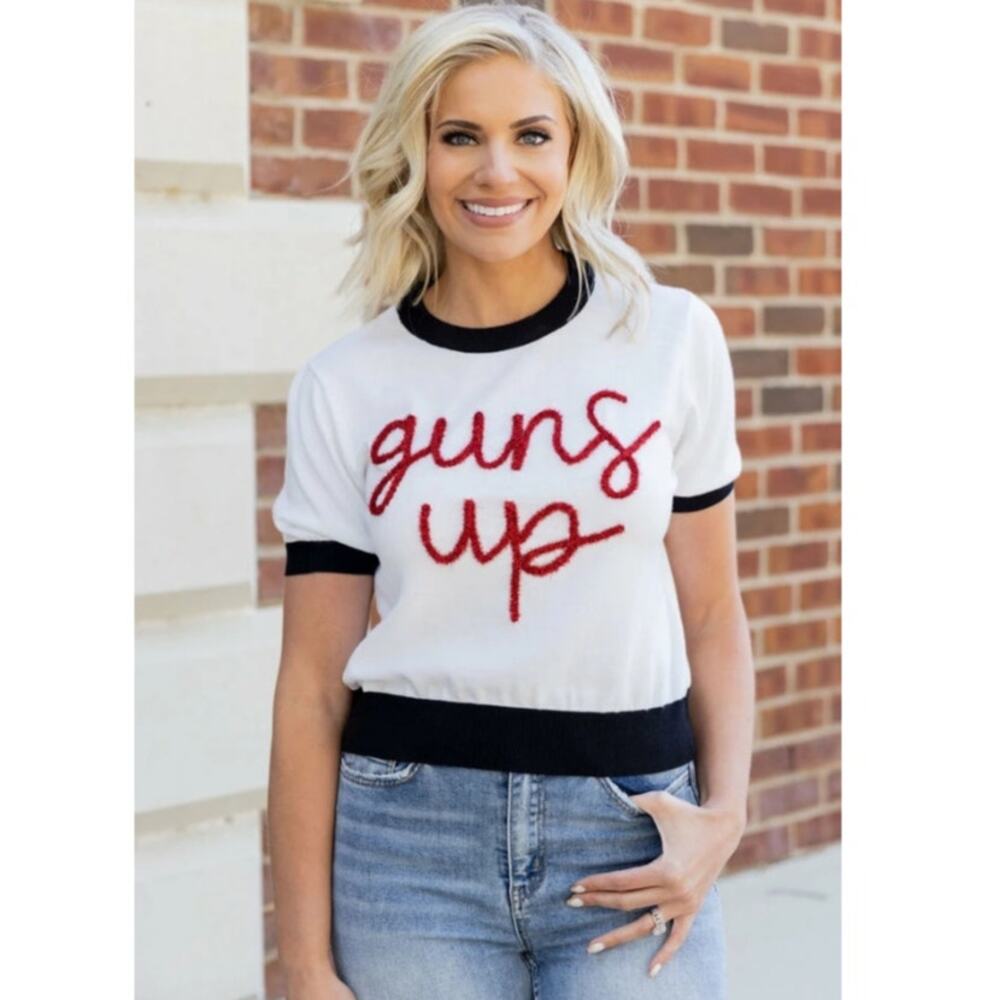 Queen of Sparkles Texas Tech Raiders Guns Up Knit Sweater L